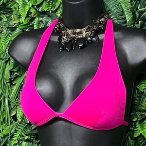 Victoria's Secret Swimsuit Bikini Top Small Pink‎ Halter Beach Vacation 3102